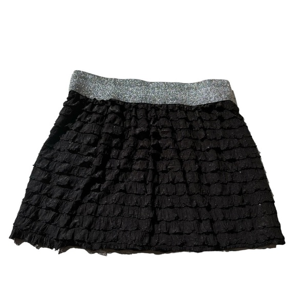 Papaya Skirt Black w/Silver Glitter Detail Ruffles-Women's Size Small - Picture 1 of 14